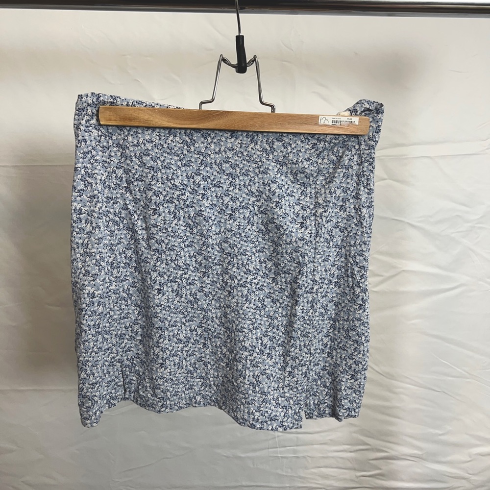 John Galt Brandy Melville Blue Floral Skirt